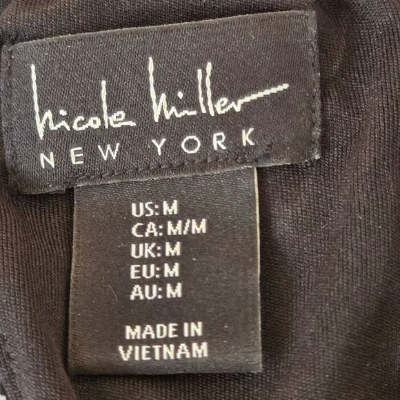 Nicole Miller Womens Snake Print Halter Sleeveless Mini Dress Black White Medium - Picture 2 of 11